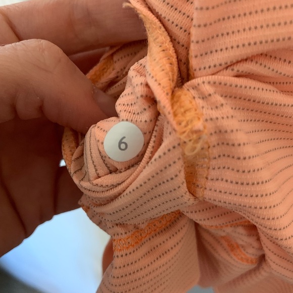 Lululemon Orange Striped Drawstring Ruffle Waist - Picture 6 of 6